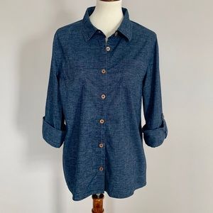 Prana Hemp Blend Chambray Blouse-NWOT
